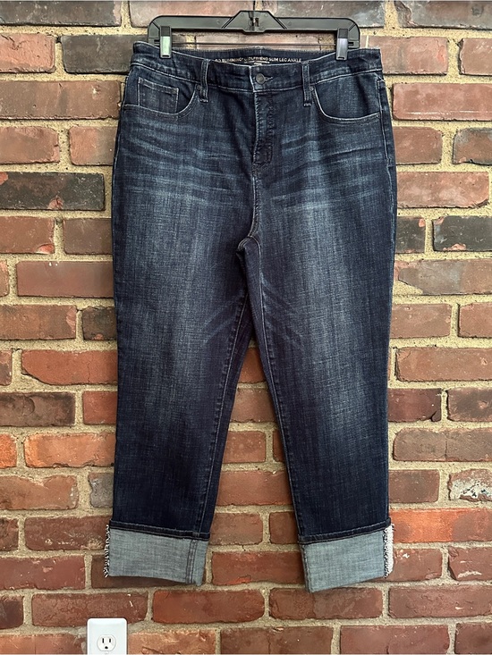 Chico's Denim - Chicos So Slimming Girlfriend Ankle Jeans Beads Sz 2P (34 X 25) 11” high rise